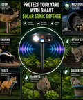 Solar Ultrasonic Animal Repeller With Motion Sensor Light Outdoor Deterrent To Keep Deer Raccoons Squirrels Rabbits Skunks Out Of Your Garden Easy Install Weatherproof Durable Yard Guardian black stake with motion light