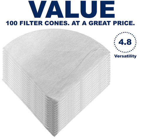 Stack of 100 Pack 10 Inch Deep Fryer Filter Cones for Commercial Kitchens Pro Grade Oil Filtration Great For Restaurants Cafes Food Trucks And Hotels