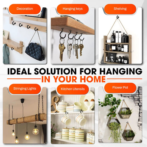 Heavy Duty Screw Hooks With Self Drilling Drywall Anchors Kit, 10 Pack With Plastic Expansion Tubes, ideal for home décor