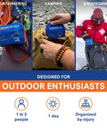 Mountain Series Day Tripper Lite First Aid Kit For Two Adventurers 59 Piece Emergency Gear used in outdoor settings
