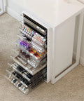 Rolling Storage Cart With 10 Large Clear Drawers, Mobile Makeup And Craft Organizer On Wheels, White Cabinet