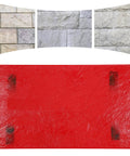 Lightweight Workhorse PU Concrete Stamp Mat With Handy Handles For Seamless Floor And Wall Stamping Cement Stamp Tool, red with slate stone texture, size 27.5 by 15.7 by 0.8 inches