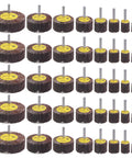 40 Pack One Quarter Inch Shank Abrasive Flap Wheel Sander Set, 80 Grit Aluminum Oxide Flap Wheels Cylindrical Shape for Drills and Die Grinders