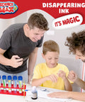 Two kids and an adult using Lab In A Bag Chemistry Kit For Kids 15 Hands On Experiments Reusable Test Tubes At Home Science Lab Toy.