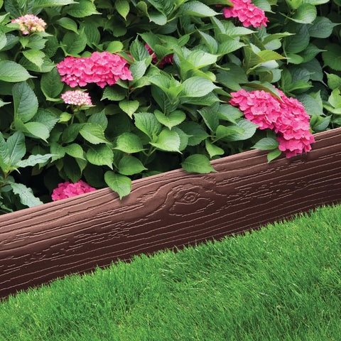 Durable Landscape Edging Coil For Lawn And Garden 40 Ft Long 4 In Tall Terrace Board Border With 10 Stakes Brown HDPE Plastic for clean edges