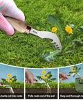 2 Pack Hand Weeder Set With L Shaped Crevice Tool And Curved Tip Weeder Heat Treated Steel Blades And Ash Wood Ergonomic Handles
