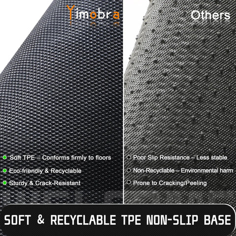 Comparison of soft, recyclable TPE non-slip base versus other materials for Tough As Nails Heavy Duty Welcome Mat For Home Entrance Indoor Outdoor Front Porch Door Mat 29.5x17 Waterproof Low Profile Dirt Trapper For Mud Dust Sand Patio Garage Office