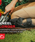 Heavy Duty Gel Knee Pads For Work With Soft Foam Cushion And Thick Gel in use by gardener kneeling on grass