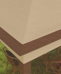 Close-up of 11x11 Pop Up Canopy Gazebo With Removable Screen Walls Instant Outdoor Shade Shelter For Backyard And Garden Portable Event Tent Khaki