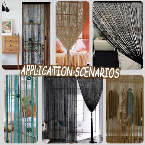 Beaded Curtain For Doorways With Crystal Beads 39 By 79 Inches White Room Divider Curtain For Bedroom Closet Doorway Decor Boho Style Home Interior Lightweight Easy Hang Great For Boho Chic Home Decor Room Dividers And Closet Doors, shown in multiple doorway applications.