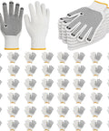 48 Pairs PVC Dotted Knit Work Gloves For Men And Women Non Slip Cotton General Purpose Gloves Bulk Pack One Size Grippy Durable Grip