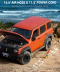 Heavy Duty 12V Tire Inflator With Auto Shutoff And Digital Screen Dual Cylinders And Dual Motors Portable Air Compressor In Use On SUV