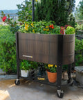 Raised Garden Bed With Legs Built To Last 40 x 20 x 37 In Wood Brown Planter Box With EnGrow TrueSoil Technology outdoors