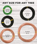 Pro Grade Aluminum Bonsai Wire Kit 160ft With Cutter And Canvas Bag, 5 Rolls of 1.0-3.0mm Wire for Tree Shaping