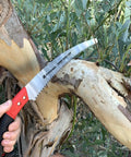 RazorTOOTH Pruning Saw For One-Hand Use 13-Inch Curved Blade Tree Saw With High-Carbon SK5 Steel Chrome-Plated Edges Cuts Branches