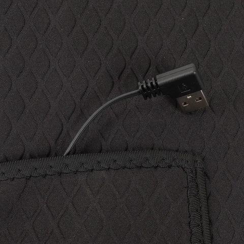Heated Vest For Outdoors With Adjustable Temperature And Three Heat Levels, Lightweight Breathable Fabric, USB charging port shown