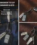 Titanium Detachable Key Ring Connector With Double End Swivel, Rotating Key Organizer attached to jeans and keys.