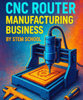 How To Start A Mini CNC Router Biz From Home A Simple Step By Step Playbook To Building And Selling Small Desktop CNC Routers For DIY Makers And Home Tech Hobbyists book cover with mini CNC router