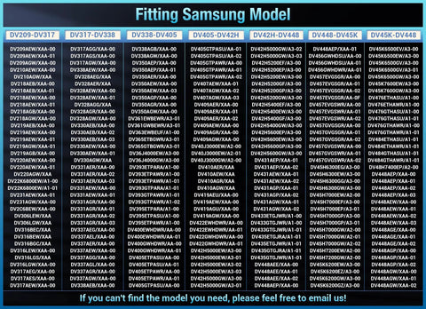Samsung dryer models compatible with Upgraded Dryer Repair Kit With Roller And Belt For DC97 16782A DC93 00634A 6602 001655