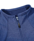 Close-up of blue Womens Full Zip Outdoor Shirt With Long Sleeves UPF 50 Plus Sun Protection Quick Dry Fabric Lightweight Fishing Jacket