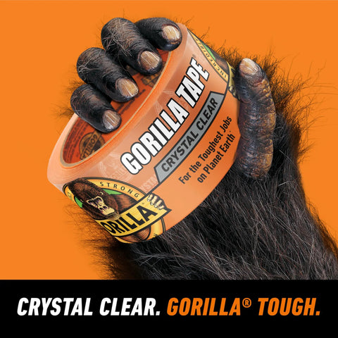 Gorilla holding Crystal Clear All Purpose Tape 1.88 In X 18 Yd Weather Resistant Indoor Outdoor Repair Tape Heavy Duty
