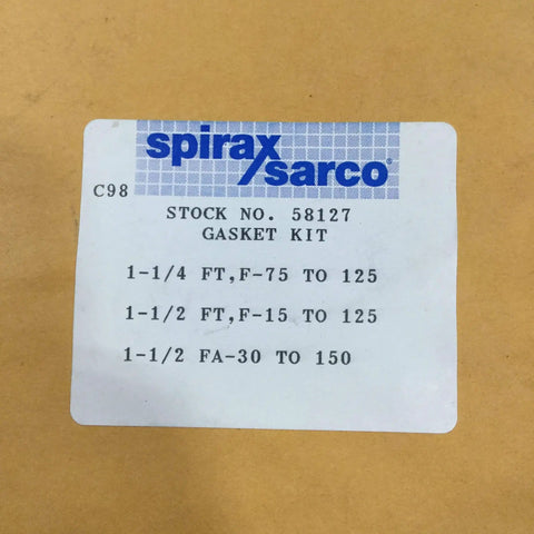 Label of One And A Half Inch Gasket Kit For FT 15 Series Float And Thermostatic Steam Trap 3 Pack Complete Gasket Sets 58127