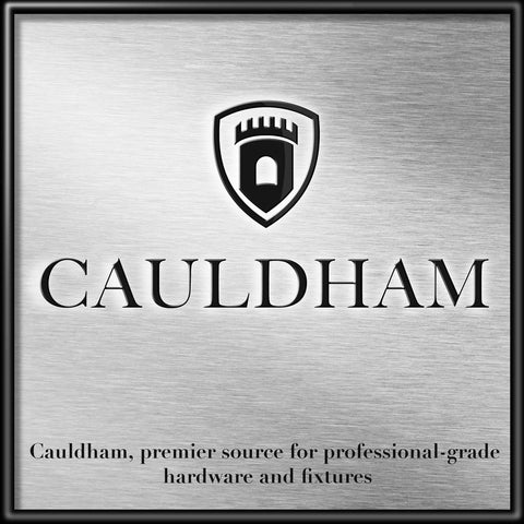 Built To Last Heavy Duty Black Wood Screws Size Nine By Three Inch For Door Hinges 25 Pack Alloy Steel Construction For Interior Exterior Use That Match Common Hinge Finishes Great For Solid Core Wood And Metal Doors. Cauldham logo on brushed metal plaque