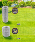 Bad Ass Galvanized Hardware Cloth 8 X 10 Feet Quarter Inch Mesh 23 Gauge Chicken Fence Wire on green grass background.