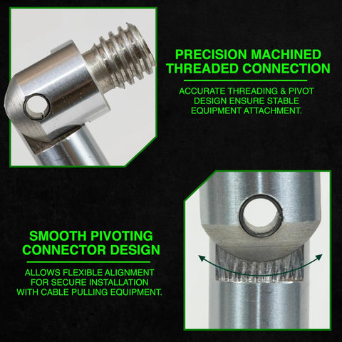 Precision machined threaded connection featured in Greenlee 10 Inch Heavy Duty Handle Bolt Replacement For Ultra Tugger Cable Puller.