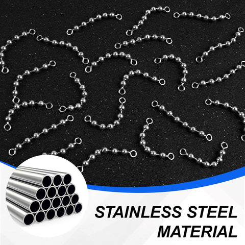 Stainless Steel Bead Chain Swivels For Catfish Tackle And Rig Gear Saltwater And Freshwater Fishing Beads Twenty To Forty Pack With Three Sixteenth Inch Beads Four Point Five Millimeter Durable Tackle Accessory, stainless steel beads