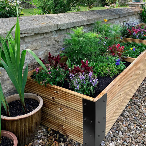 8 Pack Kickass Metal Corner Brackets For Raised Garden Beds 3X3X6 Inch Reinforcement Hardware applied in wooden planter
