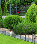 Arched Rustproof Metal Garden Fence Panels For 10 Feet Long By 16.5 Inches High, Decorative Edging And Animal Barrier For Flower Beds And Lawns