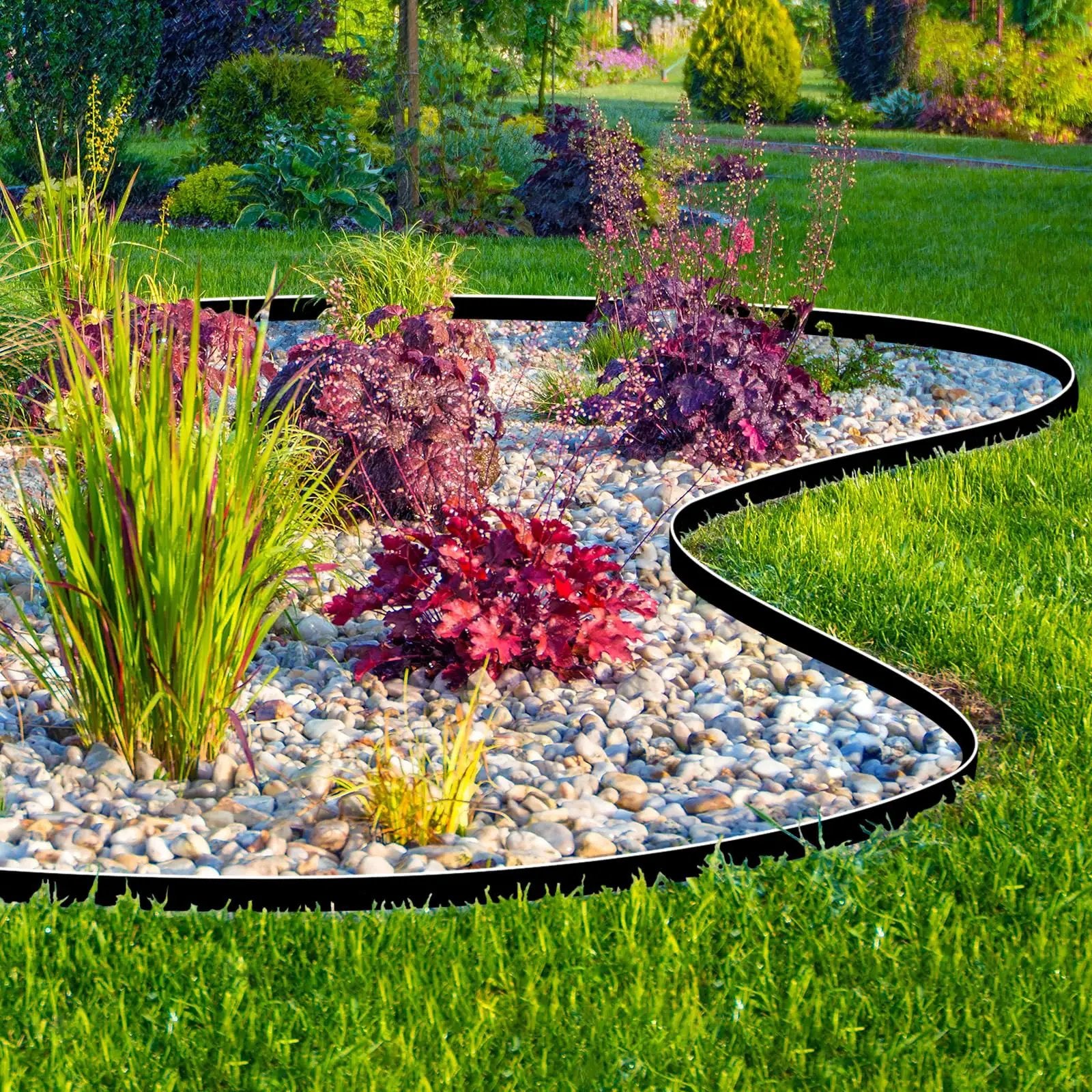 4 Inch Tall Garden Edging Kit, 66 Ft Border, 90 Spikes ✓