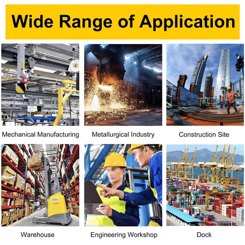 Heavy Duty Forklift Jib Boom Telescopic Crane Attachment With Heavy Gauge Hook 11000 LB Capacity in various work environments.