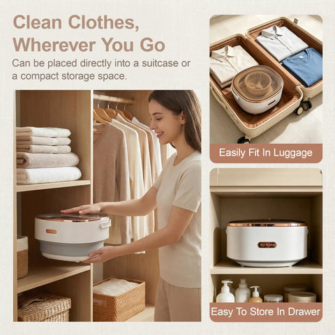 Kick Laundry Day To The Curb With This Portable Folding Mini Washer Offering Straight Up Fresh Results In A Sixteen Liter Drum for easy storage.