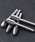 10-piece carbide burr set for metalwork, includes double-cut solid burrs perfect for carving, polishing, and engraving metals.