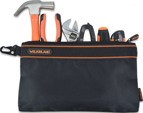 4 Pack Small Tool Pouches Set With Clips Heavy Duty Electrician Tool Bags Zippered Pouch holding tools