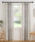 Natural Linen Door Curtain For Privacy And Light Filtering Boho French Door Shade Sidelight Glass Window Panel 26W x 72L Inches Greyish White