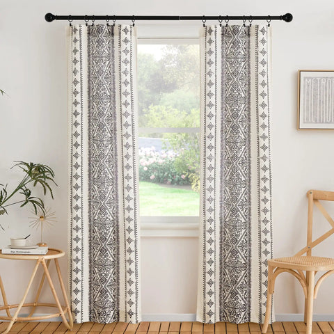 Natural Linen Door Curtain For Privacy And Light Filtering Boho French Door Shade Sidelight Glass Window Panel 26W x 72L Inches Greyish White