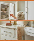10 Pack Zinc Alloy Twig Branch Cabinet Knob Set In Silver Decorative Pull Handles on cabinets and drawers in room settings