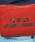 Lockout Sampler Pouch Kit For Electrical Safety With 2 Steel Padlocks Red Portable Lockout Tagout Kit 11 Components on belt