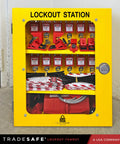 Lockout Tagout Cabinet For Unfilled Station Wall Mountable LOTO Box Industrial Grade 19 Gauge Steel With Durable Shackle Holders