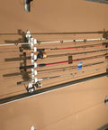 Easy Clip Garage Door Storage Rack With Hooks For Fishing Rods Kayak Paddles And Light Garden Tools Installs In Seconds No Tools Needed Clips To Garage Door Hinge Tubes For Quick No Fuss Organization holding fishing rods on garage door