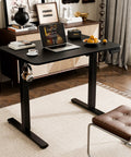 Ergo Small Standing Desk 35X24 Height Adjustable Sit Stand Home Office With Memory Buttons Spacious Black Work Surface in modern setup.