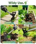 71 Inch Stand Up Weed Puller With Adjustable 5 Section Handle No Bend 2 In 1 Weeder used for crack weeding and hill seedlings