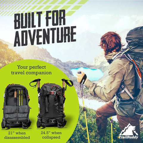 Lightweight 7075 Aluminum Trekking Poles For Men Women And Seniors Collapsible Hiking Sticks with backpack
