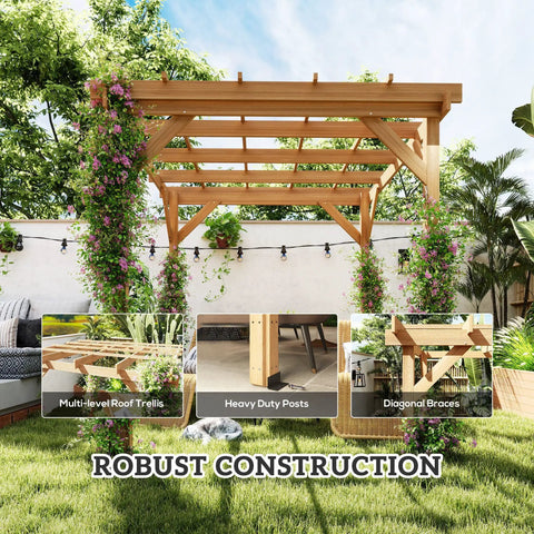 Six Point Six Foot By Six Point Six Foot Outdoor Pergola Kit With Built To Last Concrete Anchors And A Sturdy Frame Wood Gazebo