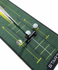 Golf Putting Training Mat 10 Foot Long With Visual Alignment Aids Stroke Amplitude Guide Eye Position Tips For Medium To Fast Greens