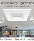 4 Pack 4 Inch Square LED Recessed Retrofit Lights With 5 CCTs 2700K 3000K 3500K 4000K 5000K 750 Lumens 11W dimmable wet rated