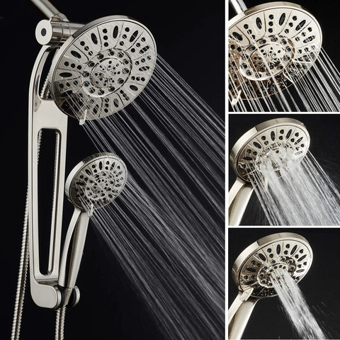 High Pressure Shower Spa Kit With 48 Modes 3 Way Diverter And 18 Inch Extension Arm All Chrome Finish Rain Head And Handheld Shower Set